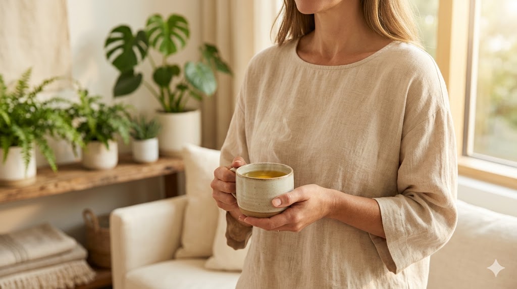 Wellness lifestyle scene with natural lighting